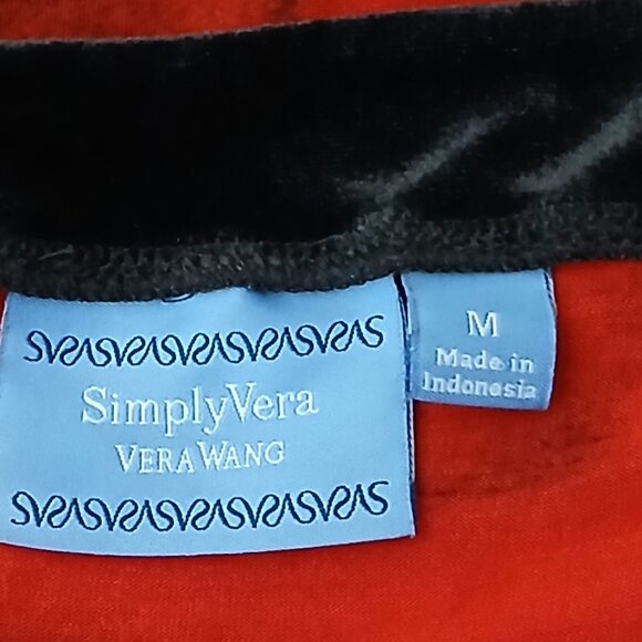 Simply Vera Wang Top M Rayon Cami Adjustable Strap Velvet Trim - Picture 8 of 10